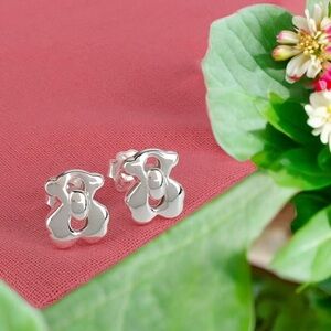 Silver Bear Shaped Earrings sterling silver 925
